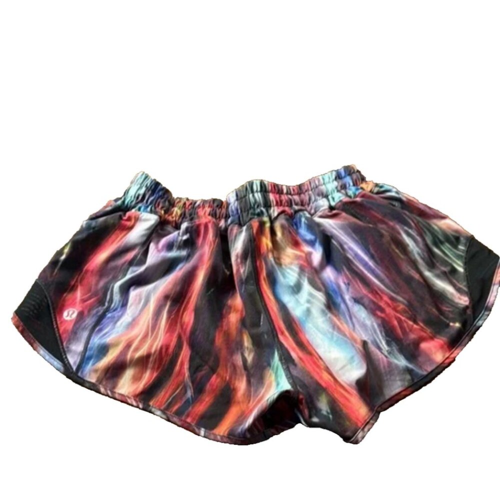 EUC Lululemon Hotty Hot Short II 2.5" Womens 4 Chroma Fusion Multi Black running - Picture 2 of 3